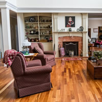 Family room with beautiful Hardwood flooring